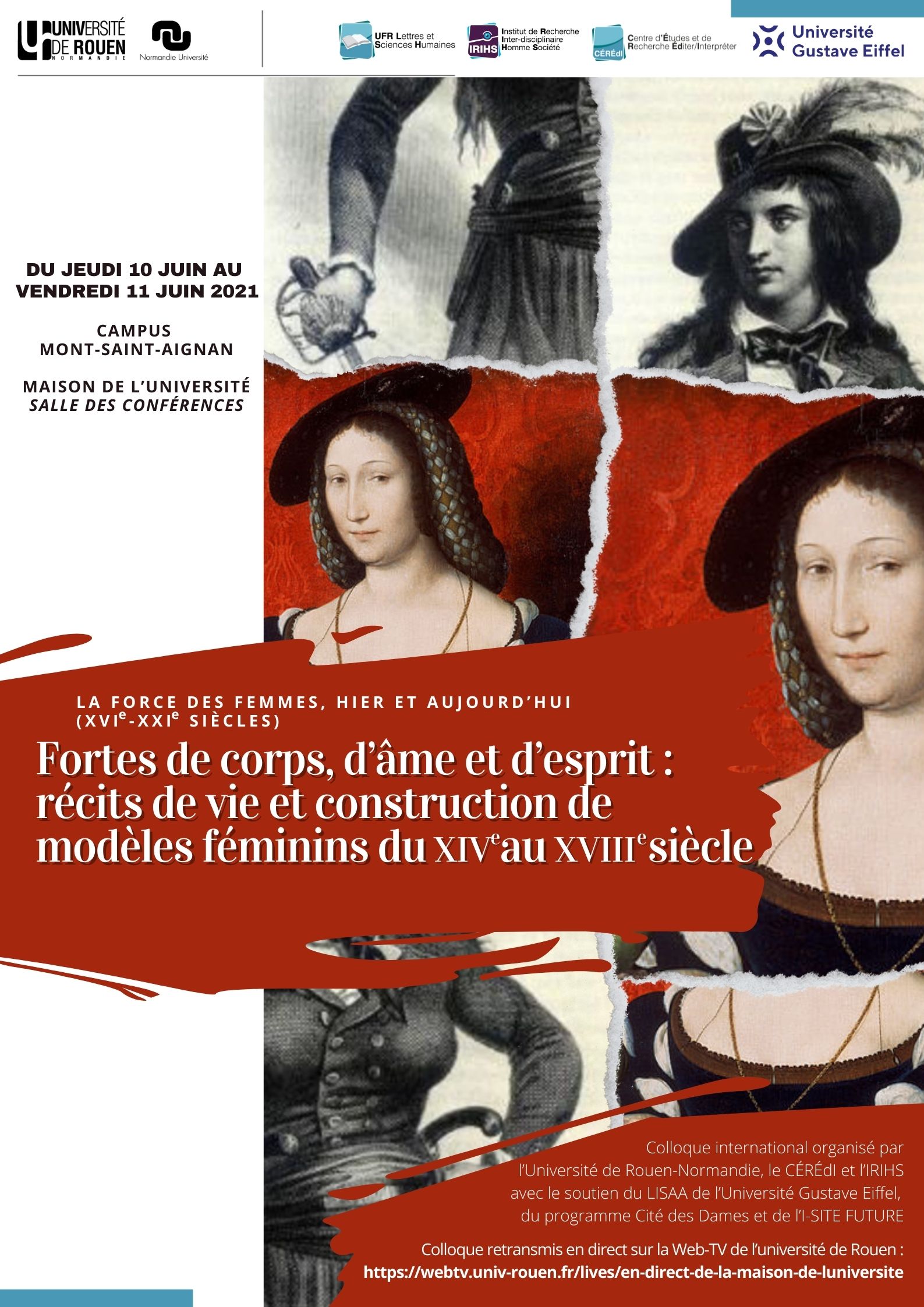 Colloque « La force des femmes, hier et aujourd’hui » – 10 & 11 juin, Maison de l’université, Mont-Saint-Aignan