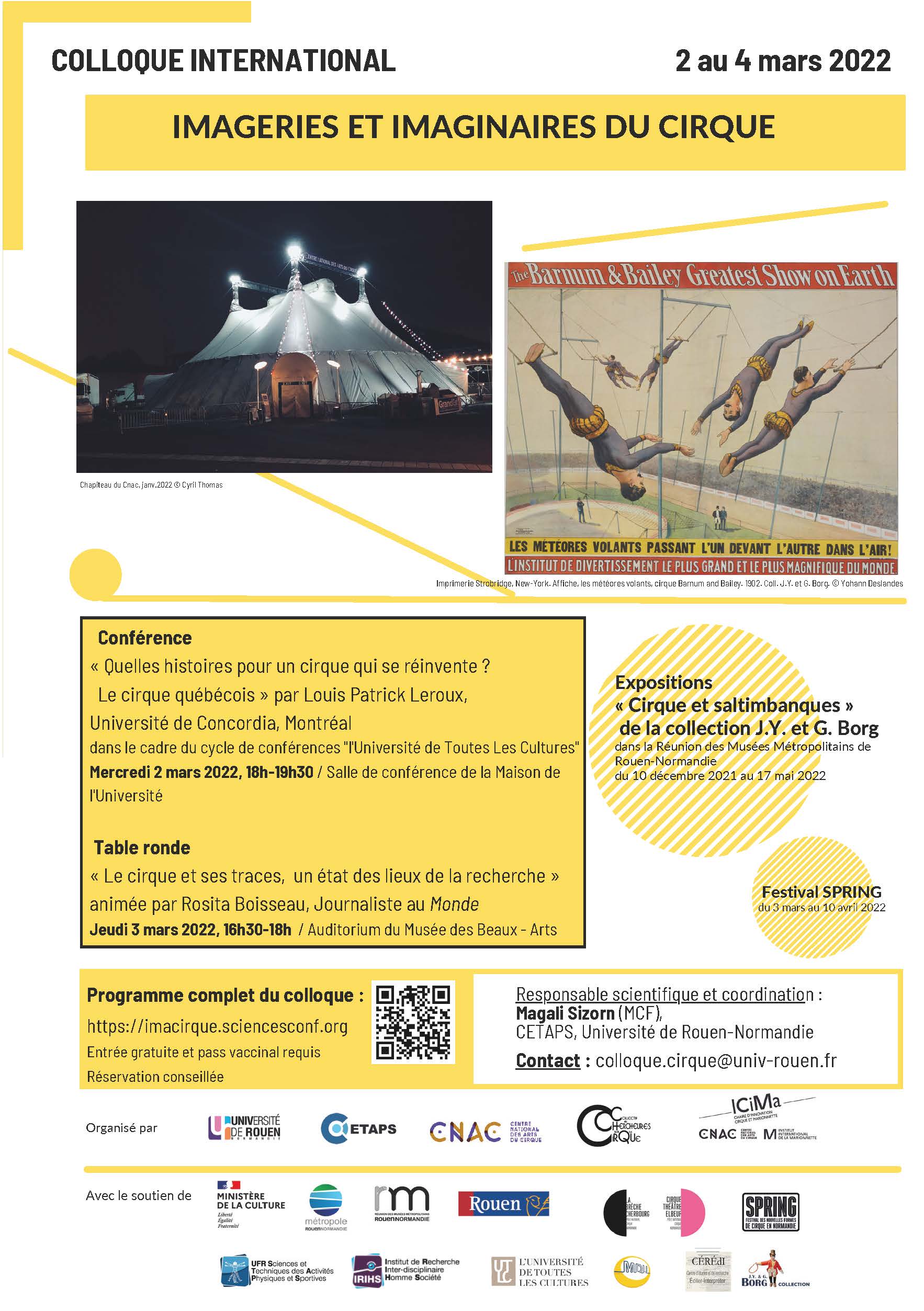 Le cirque à l’honneur le 2 mars : Colloque Imageries et imaginaires du cirque