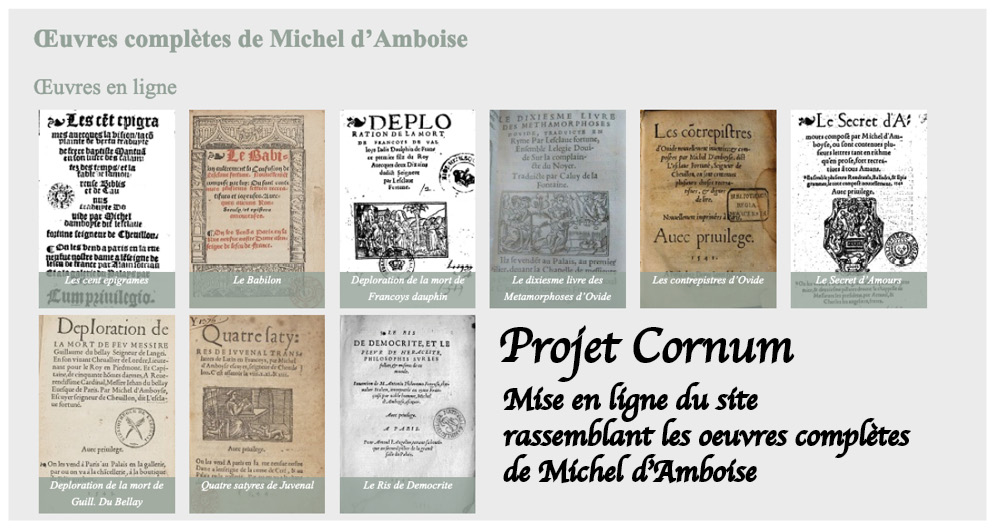 Projet CORNUM : Édition numérique des oeuvres complètes de Michel d’Amboise