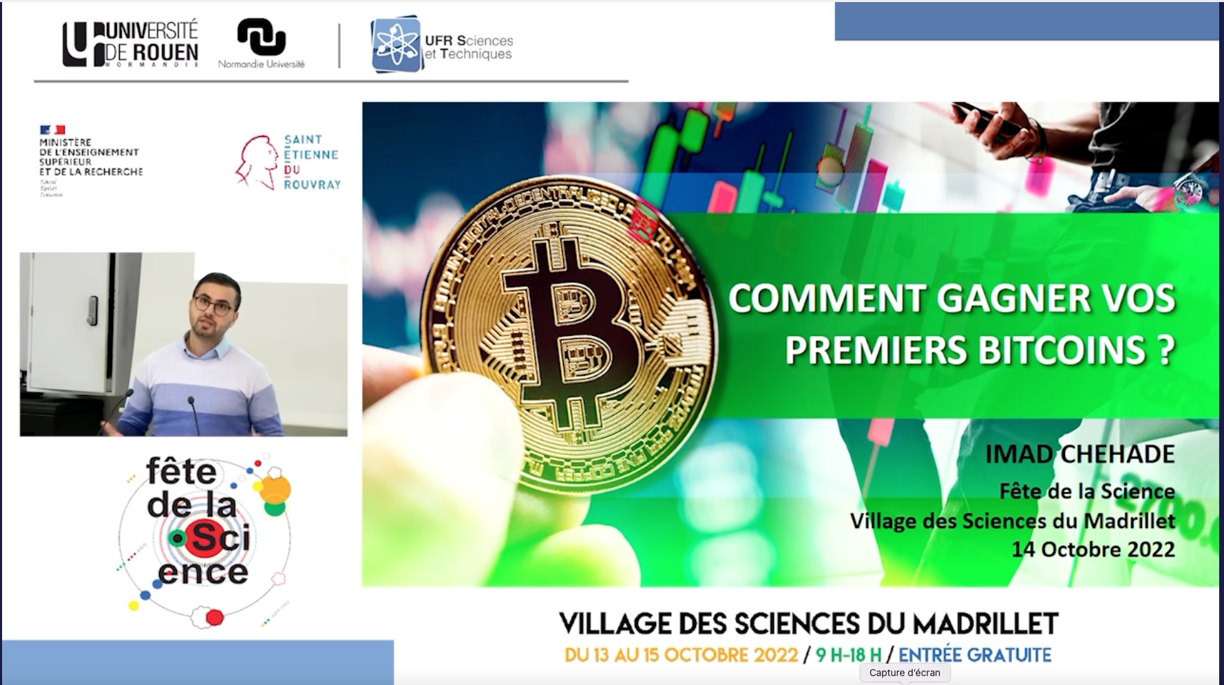 Conférence Fête de la science 2022 REPLAY : Comment gagner vos premiers bitcoins ! Comprendre les principes de la crypto-monnaie
